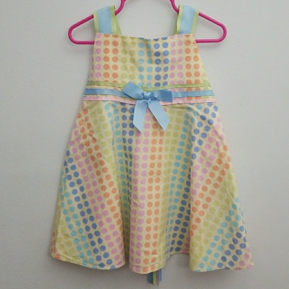 Rare, too! polka dot pastel summer dress, 2T
